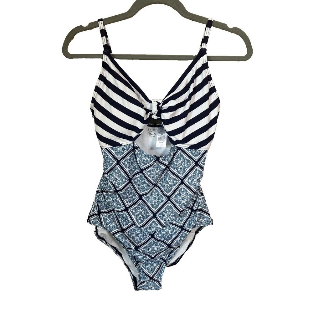 NWTWomens Loft Swimsuite Keyhole‎ One Piece with Rushing Size L CA57421 RN140923